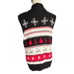 Christopher & Banks VTG. Christmas Reindeer,Snowflake Zipper front Vest. Size L. Photo 4