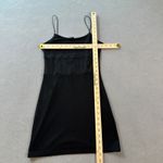 H&M Divided Mini Dress S Black Spaghetti Strap Sheer Panel Detail Slip Short Photo 2