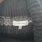 Calvin Klein Cowl Neck Poncho Sweater Grey & Black Stripes Photo 1