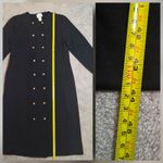 Vintage Button Front Dress Womens Double Breasted Black Classic Shoulder Pads Size 12 Photo 2