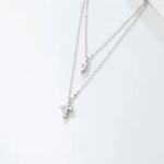 Layered Cross Necklace Silver Photo 2