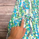 Ibkul Kamila White Green Navy Blue Sleeveless Zip Mock Neckline Pullover Dress Size XS Photo 5