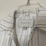 Brochu Walker  Striped White button down crewe wrap top size xs Photo 2