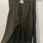 Cloth Dark Green Open Back and Open Sleeve Knit Sweater Photo 4