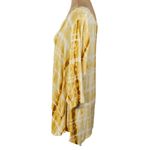 Green Envelope Knit Top Size 1X Yellow White Tie Dye Stretch Photo 1