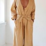 Rachel Comey PRISTINE!! ππ GILL COTTON SNAP FRONT UTILITY JUMPSUIT TAN SZ 0 Photo 0