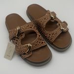 Joie  Weaver Slide Sandals Woven Braided Tan Bronze Gold Hardware Size 9.5 Summer Photo 1
