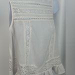 Free People  Ivory Lace Open Back Ruffle Sleeveless Top (1068) Photo 7
