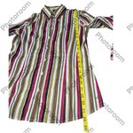 New York & Co. Women’s Stretch Collared  Long Sleeve Glitter Striped  Size M Photo 6