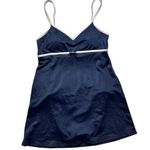 Nautica Navy Blue & White Belted Under Bust One Piece Bathing Suit Medium Photo 0
