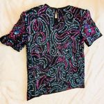 Night Vogue Black Sequin Dressy Top Photo 2