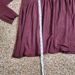 Free People  Babydoll Top Size Medium Oversized Maroon Long Sleeve Knit Blouse Photo 6
