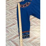 Rini Blue Embroidered Boho Tunic Dress XL Cotton V Neck 3/4 Sleeve Hippie Photo 5