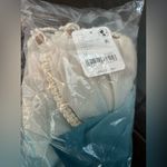 Free People NWT  dip into the tiers maxi skirt teal cream gypsy boho size medium Photo 4