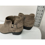 Vince Camuto Womans Size 7 M Brown Suede Zip Buckle Cut Out Booties Photo 3