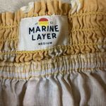 Marine layer  Mustard Yellow Palm Tree Print Smocked Waist Ruffle Skirt Medium Photo 2