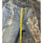 AZI Embroidered Beaded Boot Cut Blue Jeans Size 8 Photo 2