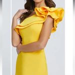 Mac Duggal NWOT IEENA for Ruffle One shoulder yellow mini dress sz 12 Photo 2