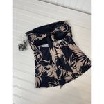 NWT Beach House Tankini Black & Tan Floral Tie Back Strapless Size S Photo 1