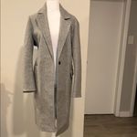 Topshop Longline Brushed One Button Blazer Coat With Wool in Gray Heather Sz 8 Photo 2