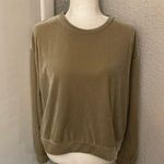 ZARA Brown Crew Neck Velour Feel Sweatshirt Size L Photo 0