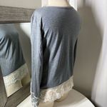 Source Unknown Elegant Gray Top with Lace Detail Photo 6