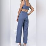 Princess Polly New Wide Leg High Waisted Huxley Pants Dusty Blue Size 6 Photo 1