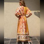 SheIn Orange print maxi dress Photo 4