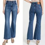 Levi's 70s Inspired High Rise Slim Fit Medium Wash Raw Edge Flare Denim Jeans 28 Photo 2