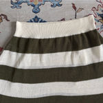 Madewell  Loose-Knit Crewneck Sweater Cropped, Ivory & Olive Green Medium Photo 3