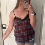 Timing red white and blue flannel tank top Photo 1