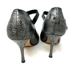 Max Studio  size 6.5 M mary jane heels pumps genuine snakeskin‎ leather gray Photo 3