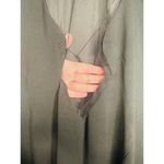 THEIA Women's Black Matte Mesh Cut Out Back Fitted Gown Maxi Dress Size 4 Photo 15