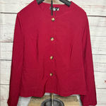 Allegra K  Women's Crimson Blazer with Gold Accents Photo 0