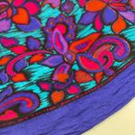 Floral Scarf Paisley Square Women Maximalist Eclectic Vintage Unique Bold Blue Photo 7