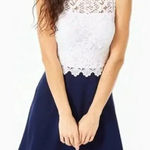 Lilly Pulitzer Carolyn Crochet Lace Top Dress True Navy Women's Size 0 Photo 0