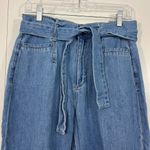 Paige Size 30 Blue Nellie High Waist Belted Wide Leg Crop Jeans Photo 10