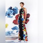 Alice + Olivia  Delora Open Back Maxi Dress in Garden Brunch Black 8 Photo 1