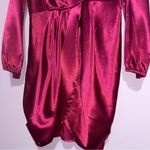 Entro  Silky Tulip Hem Dress Sangria Women Size L Cocktail Formal Event Hoco Photo 3