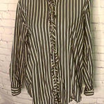 Ralph Lauren Grey White Striped Button Up Large Photo 0