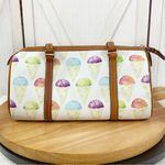 Dooney & Bourke  Snowcone Barrel Shoulder Bag Purse White Pastel Leather Photo 3