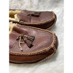 Cabela's Mens Leather & Shearling Lined Moccasin Slippers With Tassels Photo 2