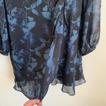 Hutch  x Anthropologie Light of the Moon Blue Floral Ruched Mini Dress Photo 4
