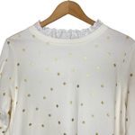 BODEN Holly Jersey Ruffle Trim Gold Polka Photo 3