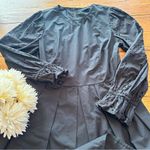 Who What Wear  Black Dress Eyelet Balloon Sleeves 100% Cotton Small Photo 1