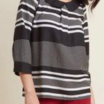 Modcloth Peter Pan Collar polka dot striped blouse Photo 0