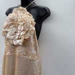 Lovers + Friends Lovers and‎ Friends Rachel Lilium Sequin Gown Size Large Beige Halter Neck Photo 5