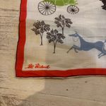 Kimball Pat Prichard Designer Hanky Horses Carriages Castles Original Vintage‎ Photo 2