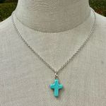 Howlite cross pendant necklace Blue Photo 0