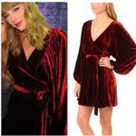 ALC Frank New A.L.C. Mini Dress As Seen On Taylor Swift Velvet Wrap Long Sleeves Size 0 Photo 1